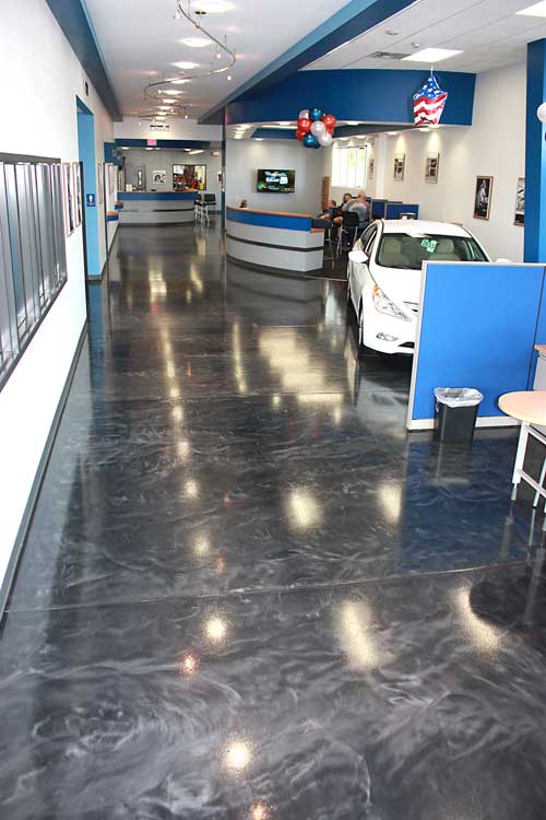 epoxy showroom floor